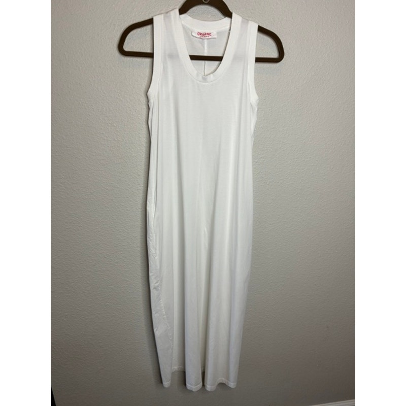 Organic John Patrick White Tank Maxi Dress Xs Slim Bodycon Stretch Minimalist — image 2 of 8